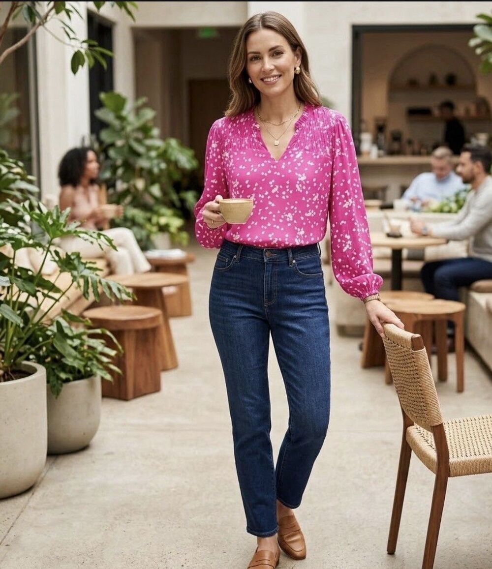 Dokotoo Women's Long Sleeve Casual Pullover Top Blouse Size Large L Lightweight
